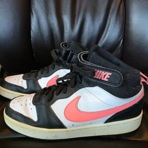 Nike Black and Pink High-Top Sneakers